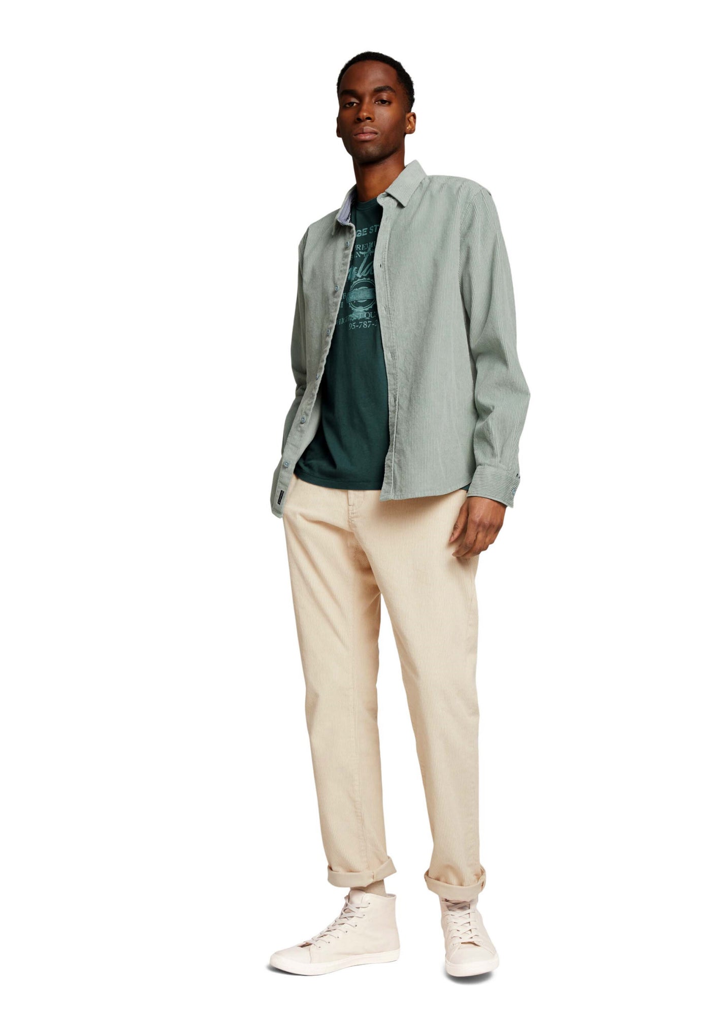 Tom Tailor Print T-Shirt mit Rundhalsausschnitt im Used Look