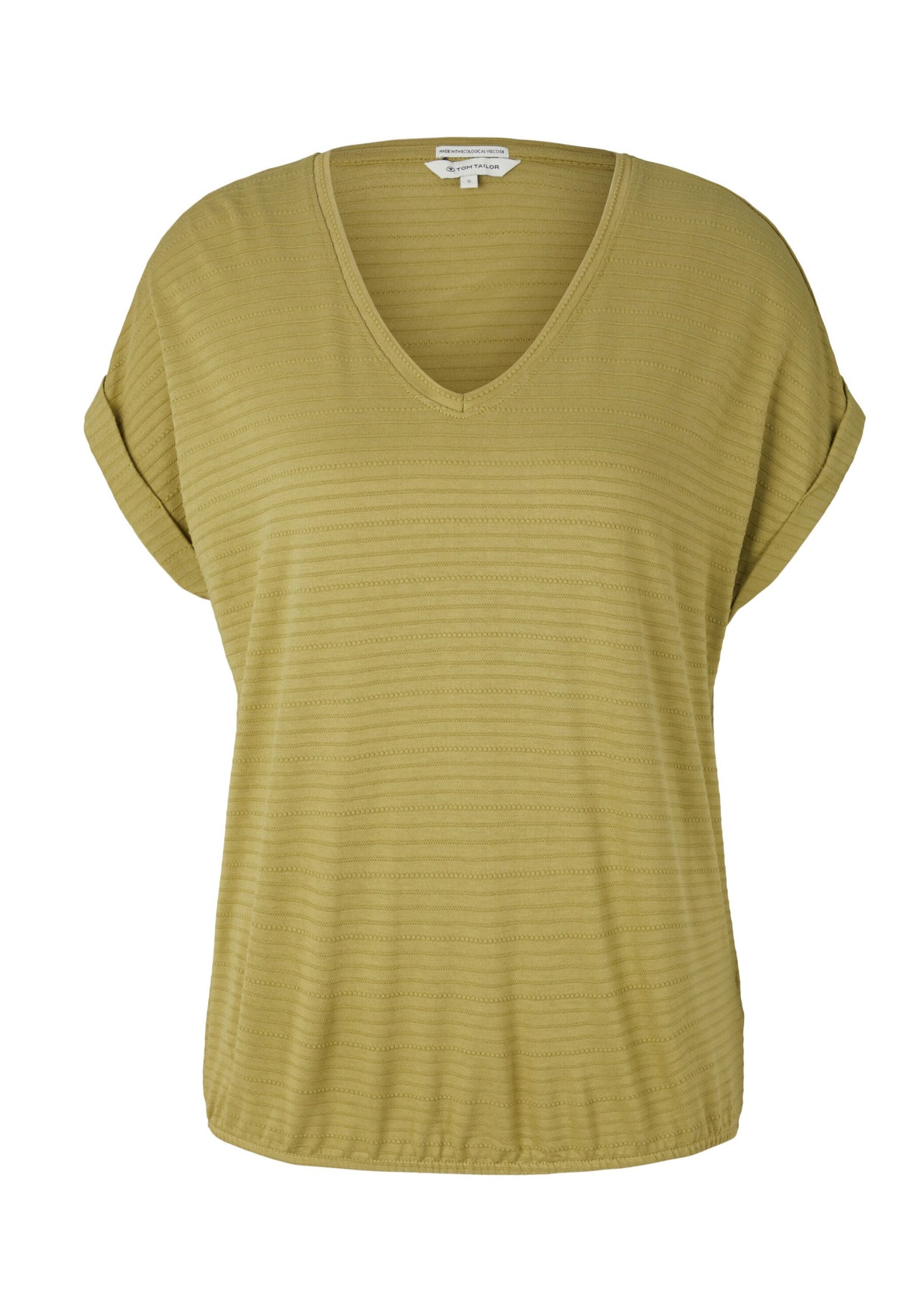Tom Tailor Strukturiertes T-Shirt mit V-Ausschnitt