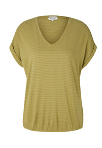 Tom Tailor Strukturiertes T-Shirt mit V-Ausschnitt