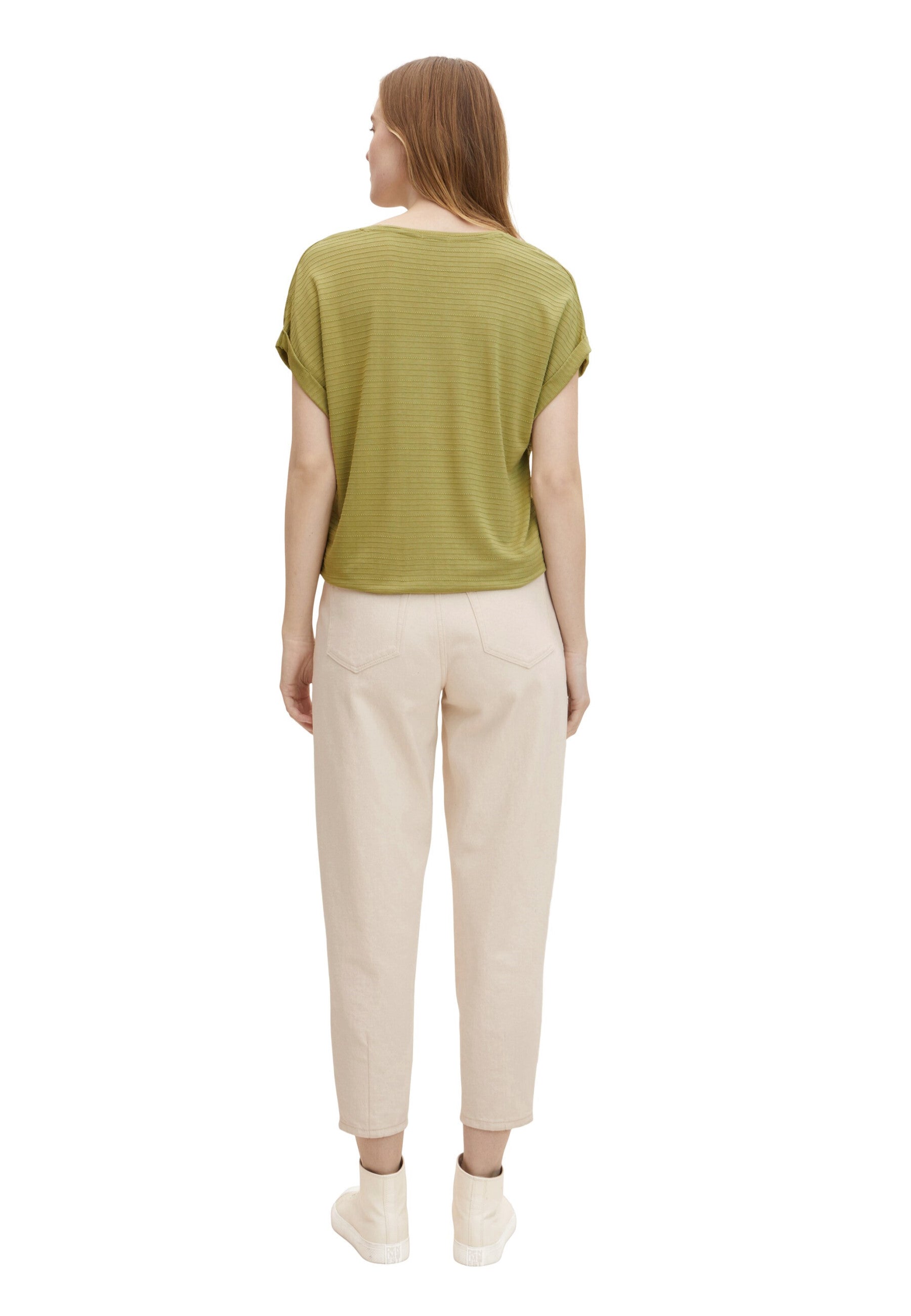 Tom Tailor Strukturiertes T-Shirt mit V-Ausschnitt