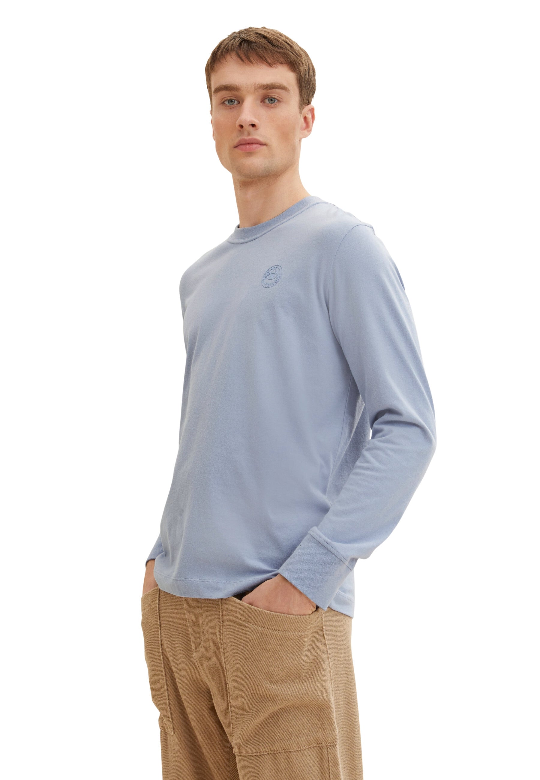 Tom Tailor Langarmshirt mit Logo-Print und Rundhalsausschnitt