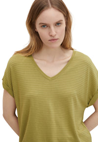 Tom Tailor Strukturiertes T-Shirt mit V-Ausschnitt