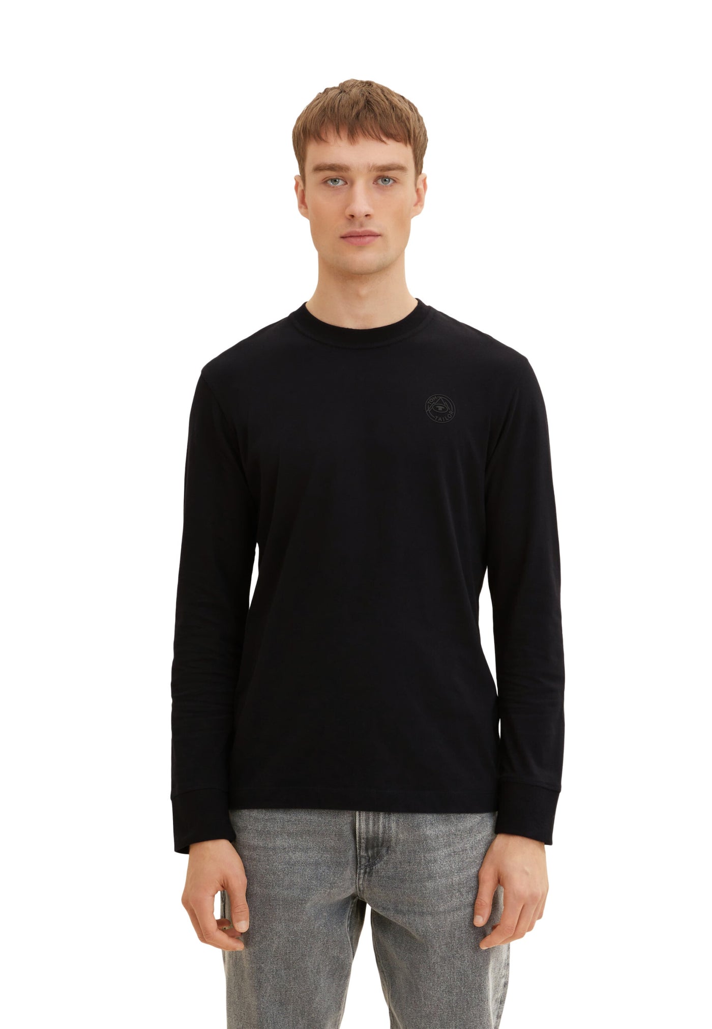 Tom Tailor Langarmshirt mit Logo-Print und Rundhalsausschnitt