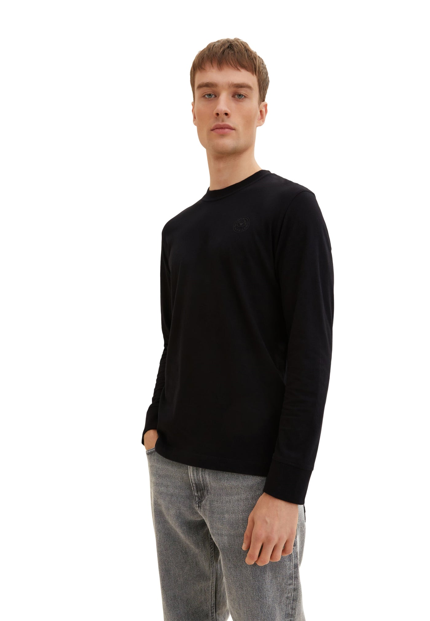Tom Tailor Langarmshirt mit Logo-Print und Rundhalsausschnitt