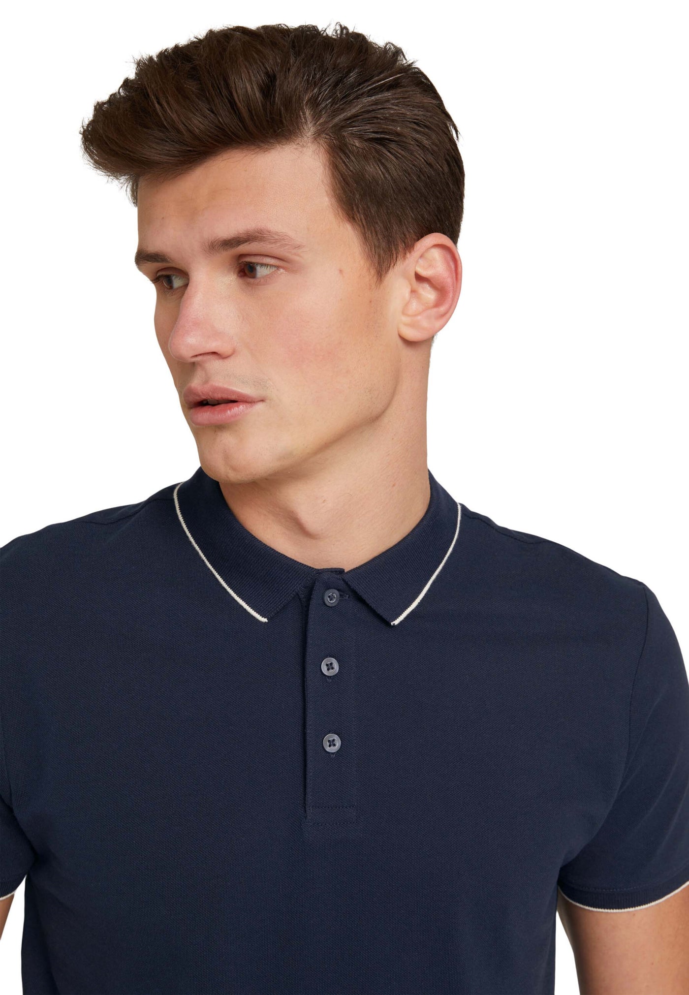 Tom Tailor Denim Male Shirt mit Polokragen und Knopfleiste