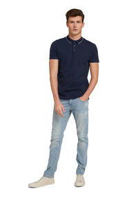 Tom Tailor Denim Male Shirt mit Polokragen und Knopfleiste