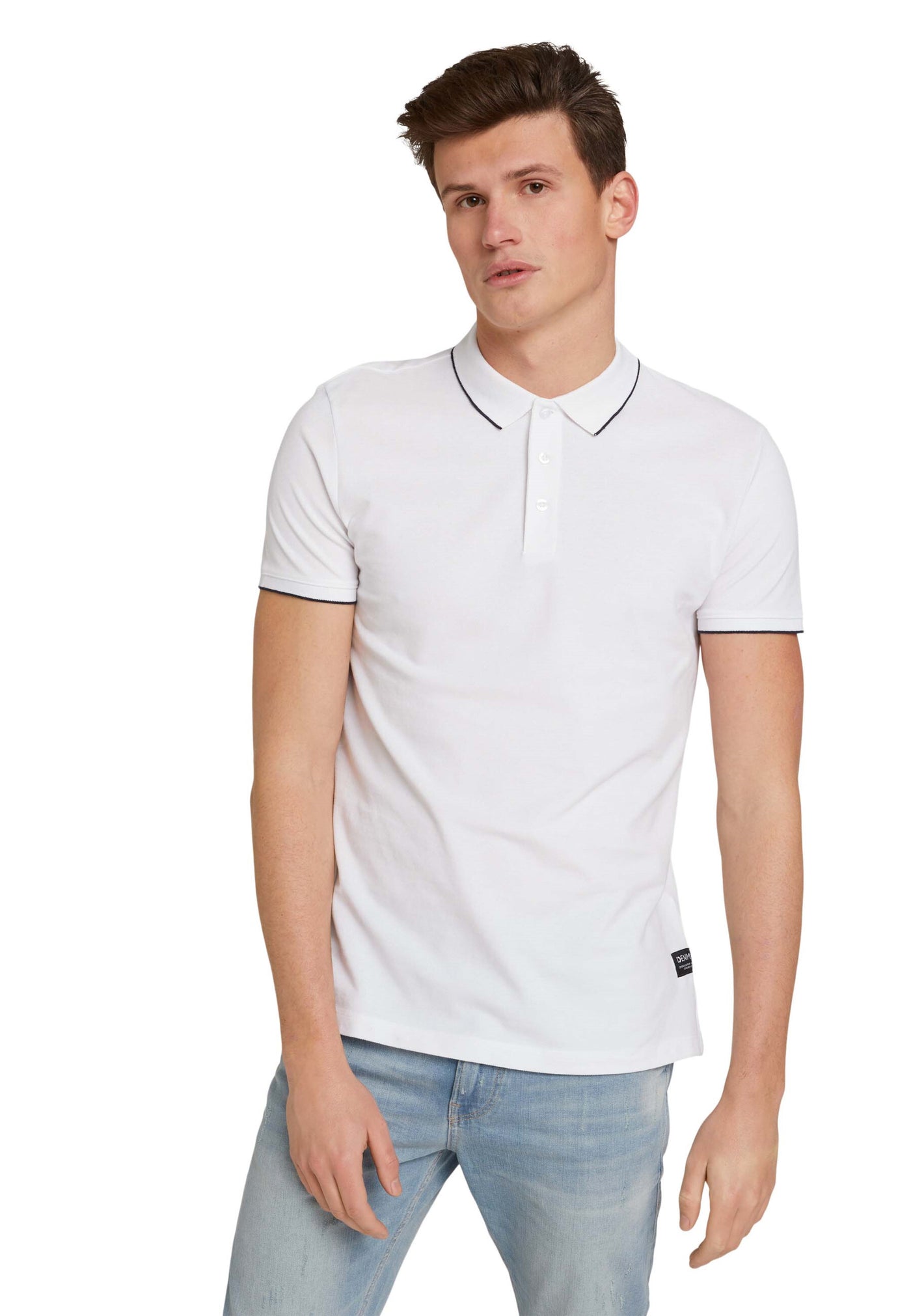 Tom Tailor Denim Male Shirt mit Polokragen und Knopfleiste