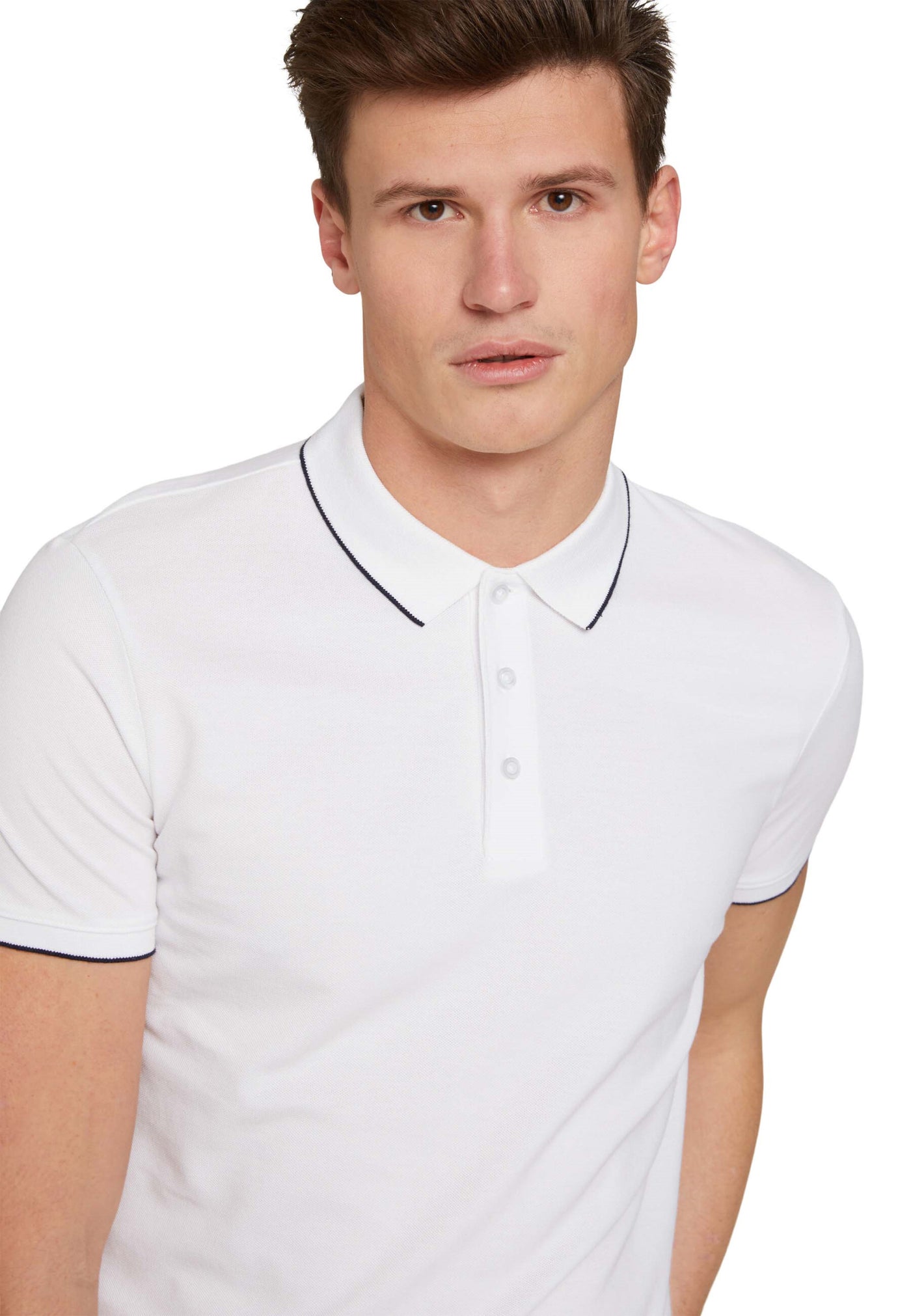 Tom Tailor Denim Male Shirt mit Polokragen und Knopfleiste