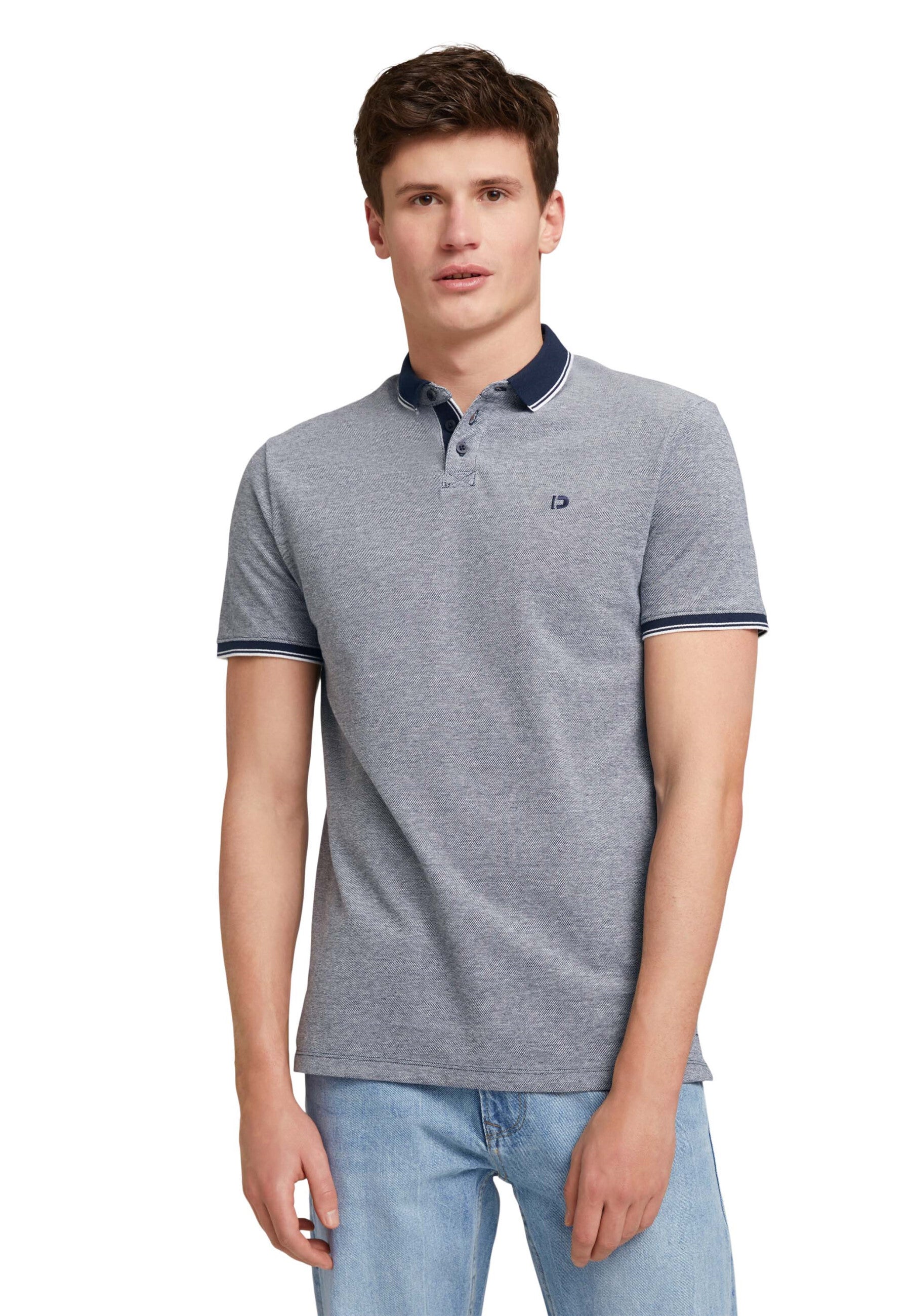 Tom Tailor Denim Male Shirt mit Polokragen und Knopfleiste in Regular Fit