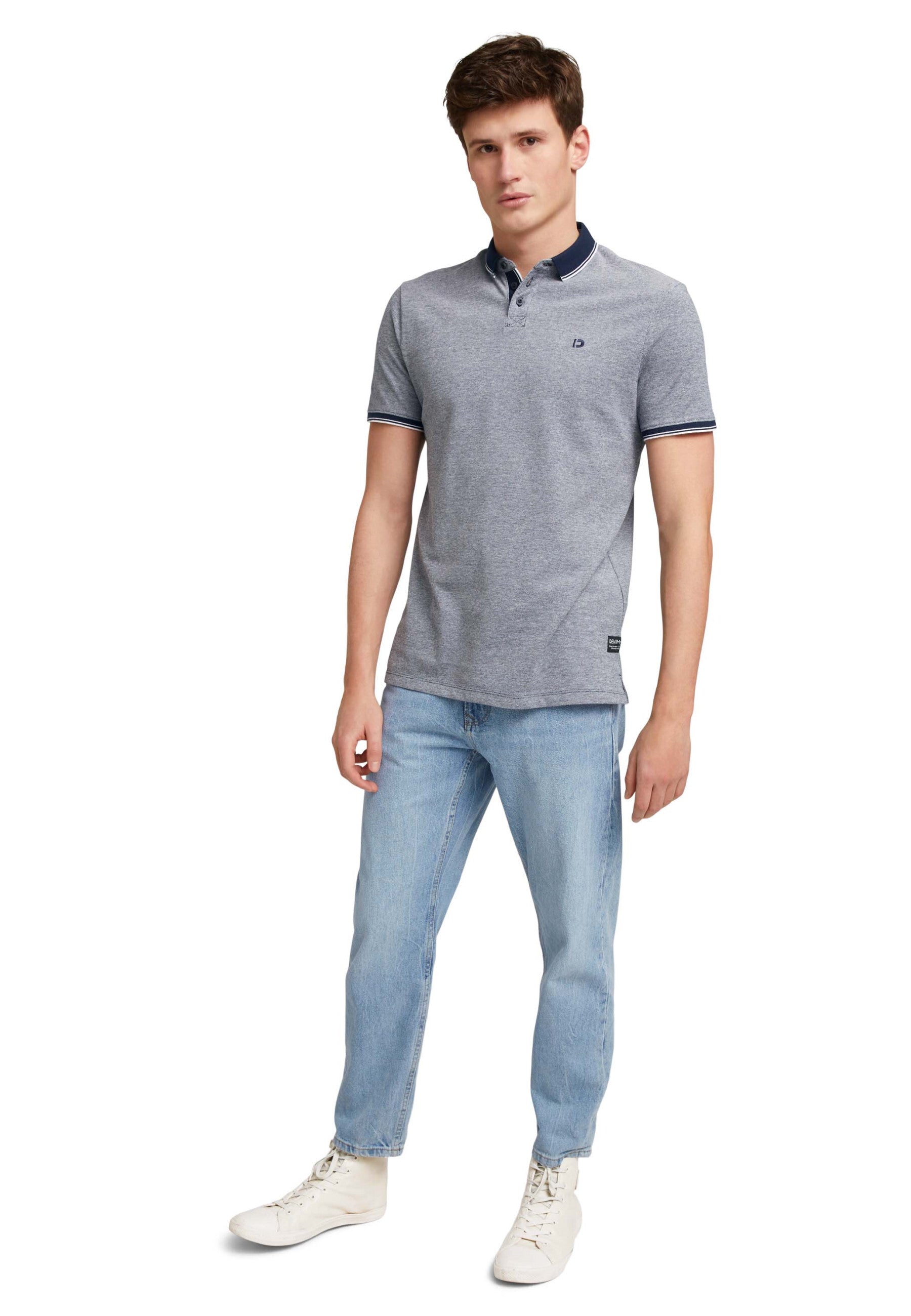 Tom Tailor Denim Male Shirt mit Polokragen und Knopfleiste in Regular Fit