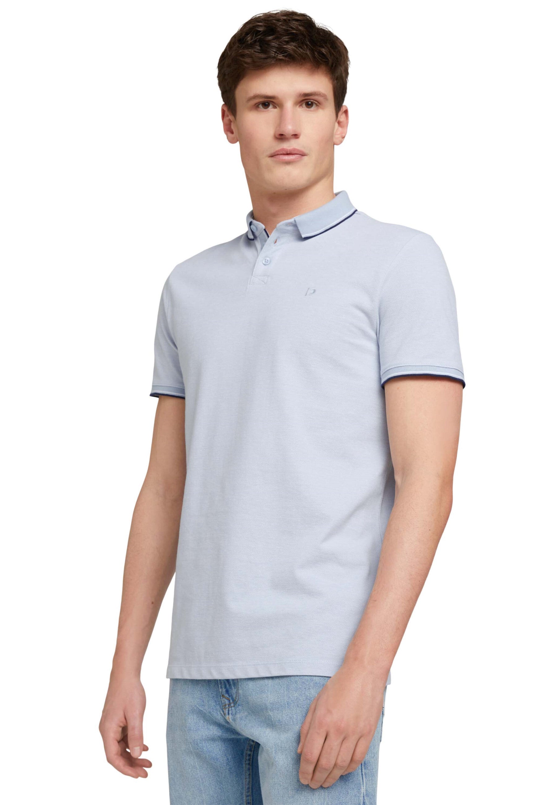 Tom Tailor Denim Male Shirt mit Polokragen und Knopfleiste in Regular Fit