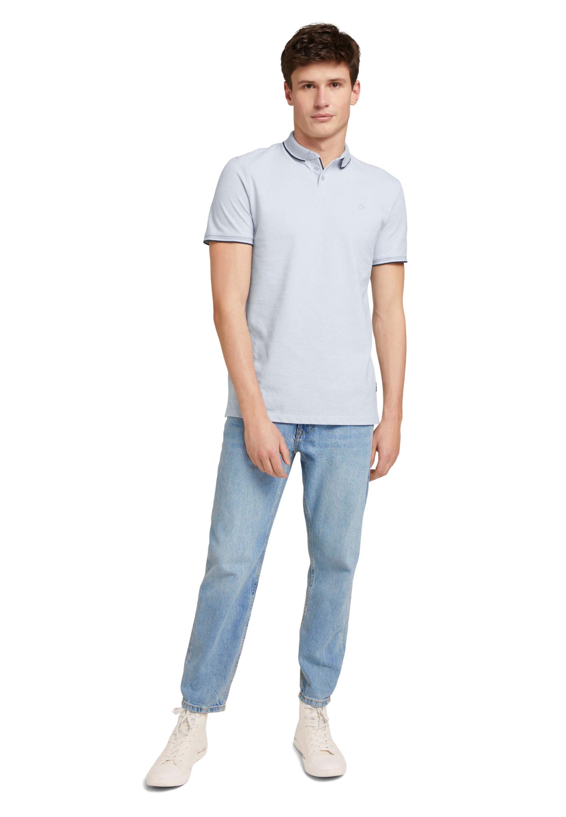 Tom Tailor Denim Male Shirt mit Polokragen und Knopfleiste in Regular Fit