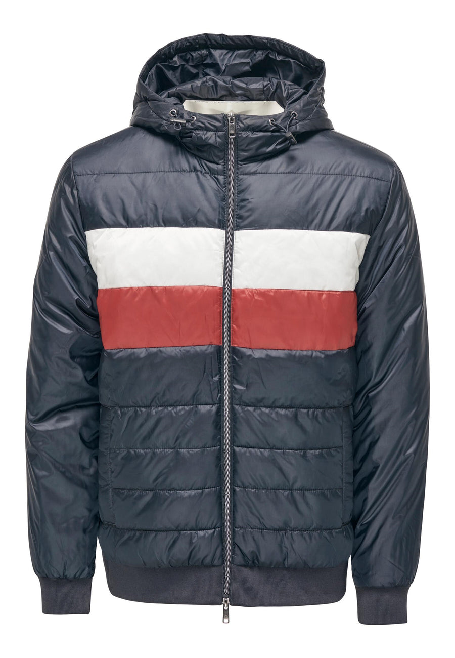 Only & Sons Steppjacke KOBE mit gefütterter Kapuze, Eingrifftaschen und Zwei-Wege-Reißverschluss