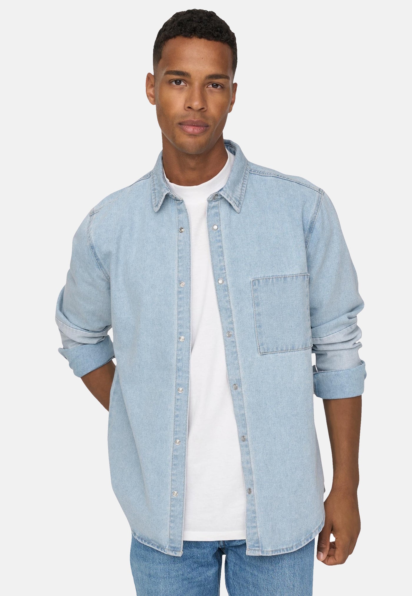 Only & Sons Langarmhemd STORM mit Kentkragen und aufgesetzter Brusttasche in Regular Fit