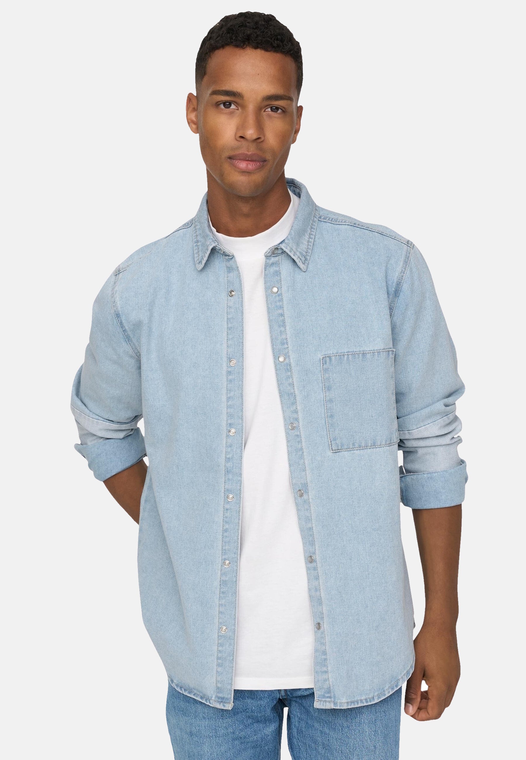 Only & Sons Langarmhemd STORM mit Kentkragen und aufgesetzter Brusttasche in Regular Fit