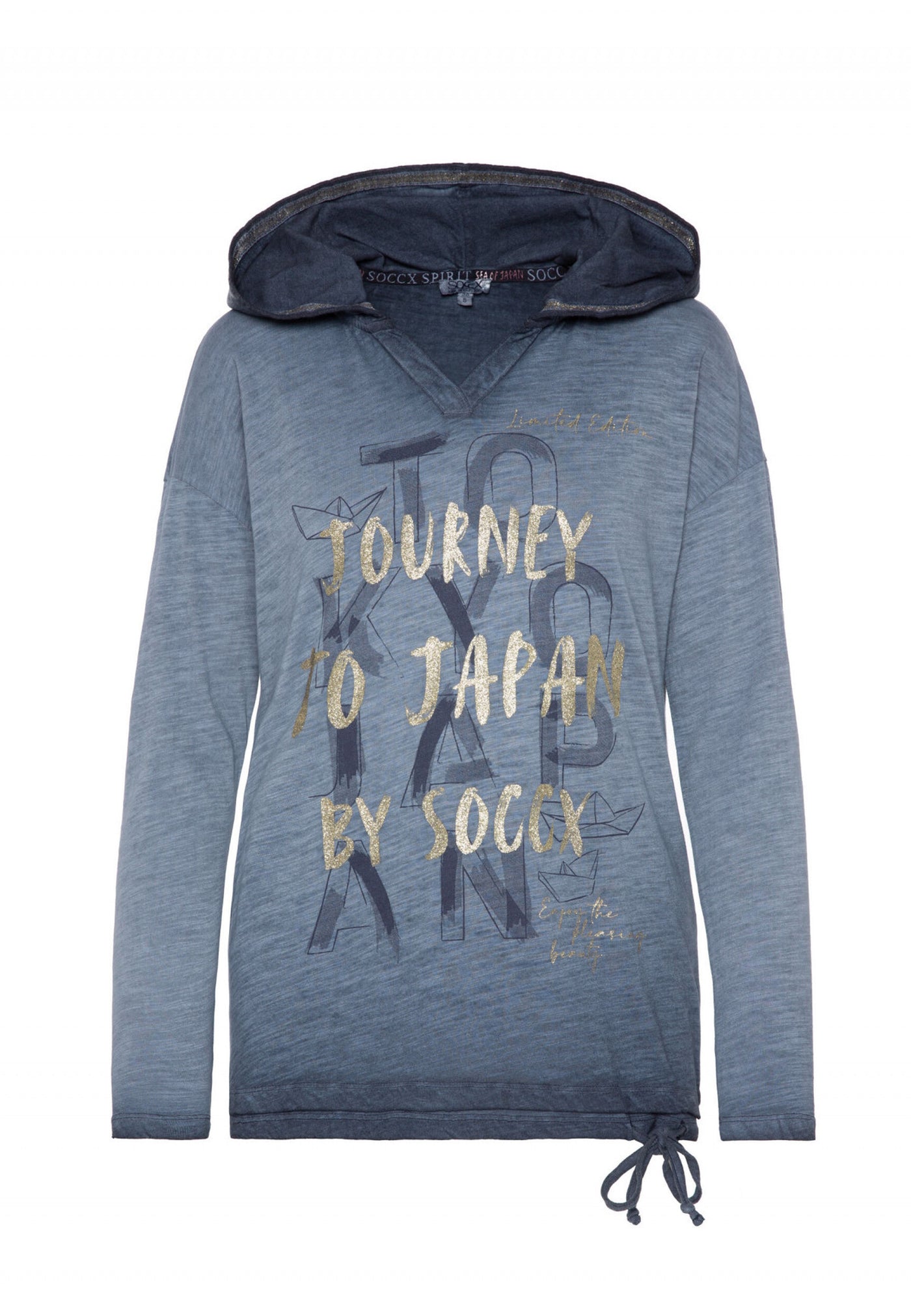 Soccx Konnichiwa Longsleeve mit Kapuze