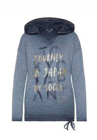 Soccx Konnichiwa Longsleeve mit Kapuze