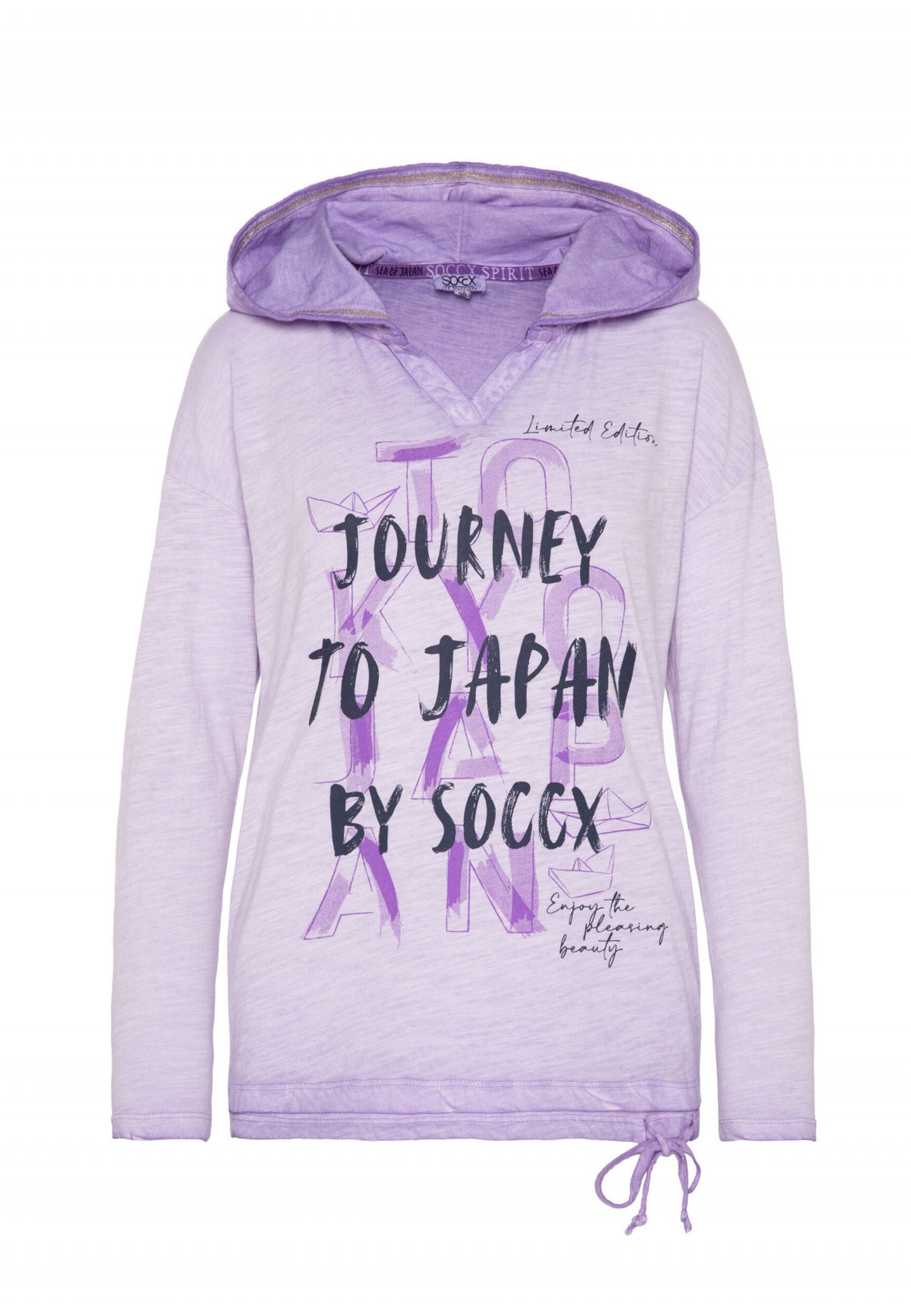 Soccx Konnichiwa Longsleeve mit Kapuze