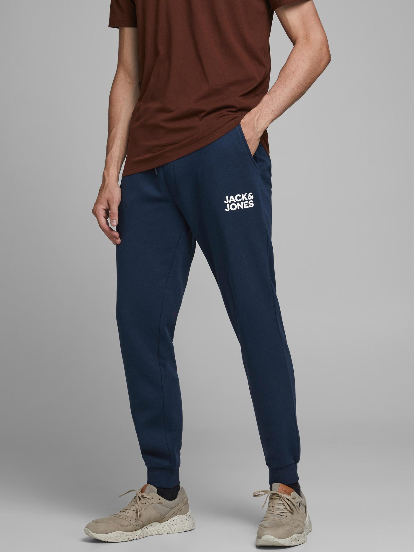Jack & Jones Sweathose mit elastischem Bund und Logo-Print