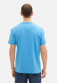 Tom Tailor Unifarbenes Kurzarm T-Shirt mit Rundhalsausschnitt und Label-Print