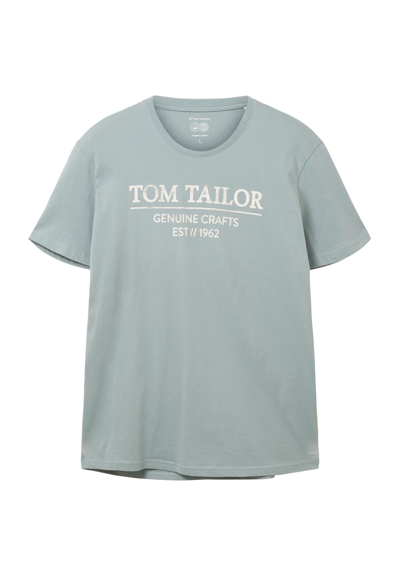 Tom Tailor Unifarbenes Kurzarm T-Shirt mit Rundhalsausschnitt und Label-Print
