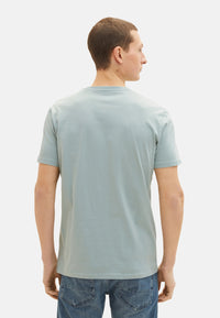 Tom Tailor Unifarbenes Kurzarm T-Shirt mit Rundhalsausschnitt und Label-Print