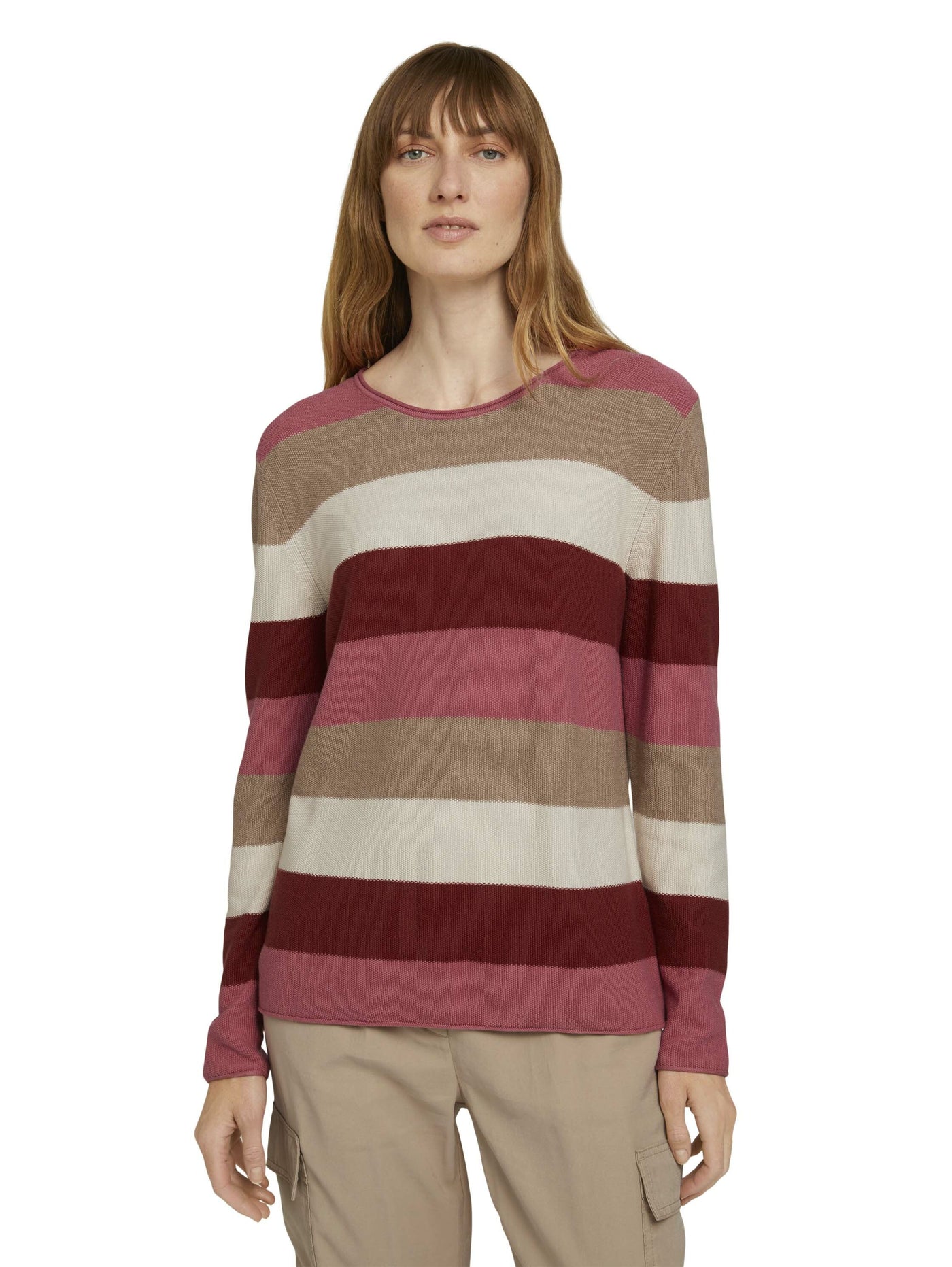 Tom Tailor Strukturierter Pullover mit kurzem Stehkragen