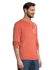 Tom Tailor Langarmshirt mit Print und Henleyausschnitt