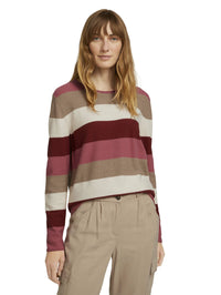 Tom Tailor Strukturierter Pullover mit kurzem Stehkragen