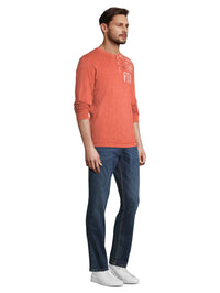 Tom Tailor Langarmshirt mit Print und Henleyausschnitt