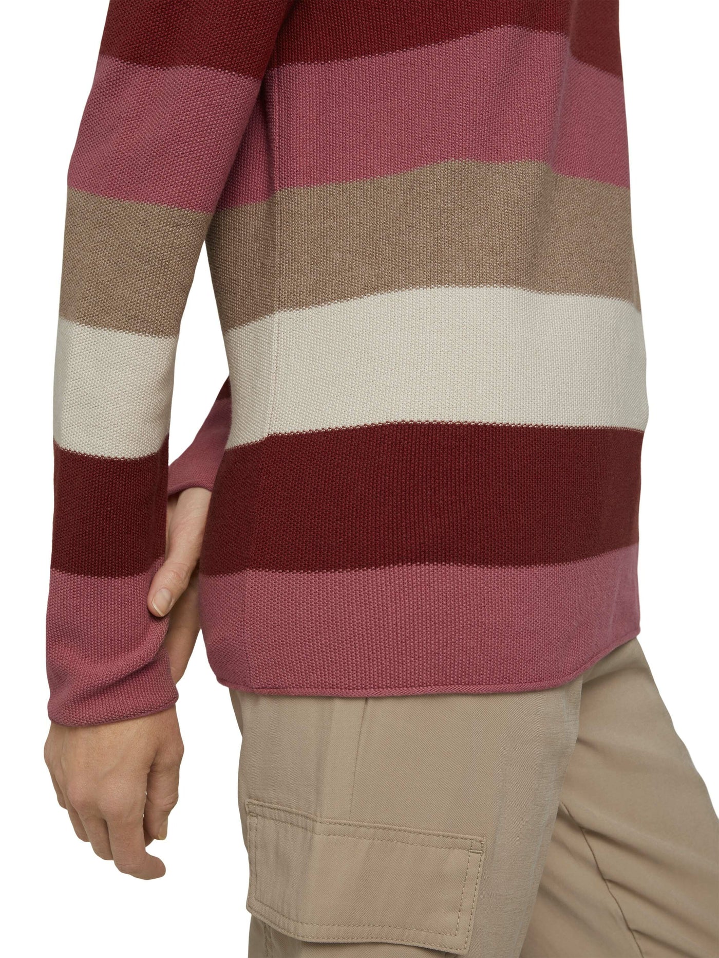 Tom Tailor Strukturierter Pullover mit kurzem Stehkragen