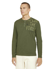 Tom Tailor Langarmshirt mit Print und Henleyausschnitt