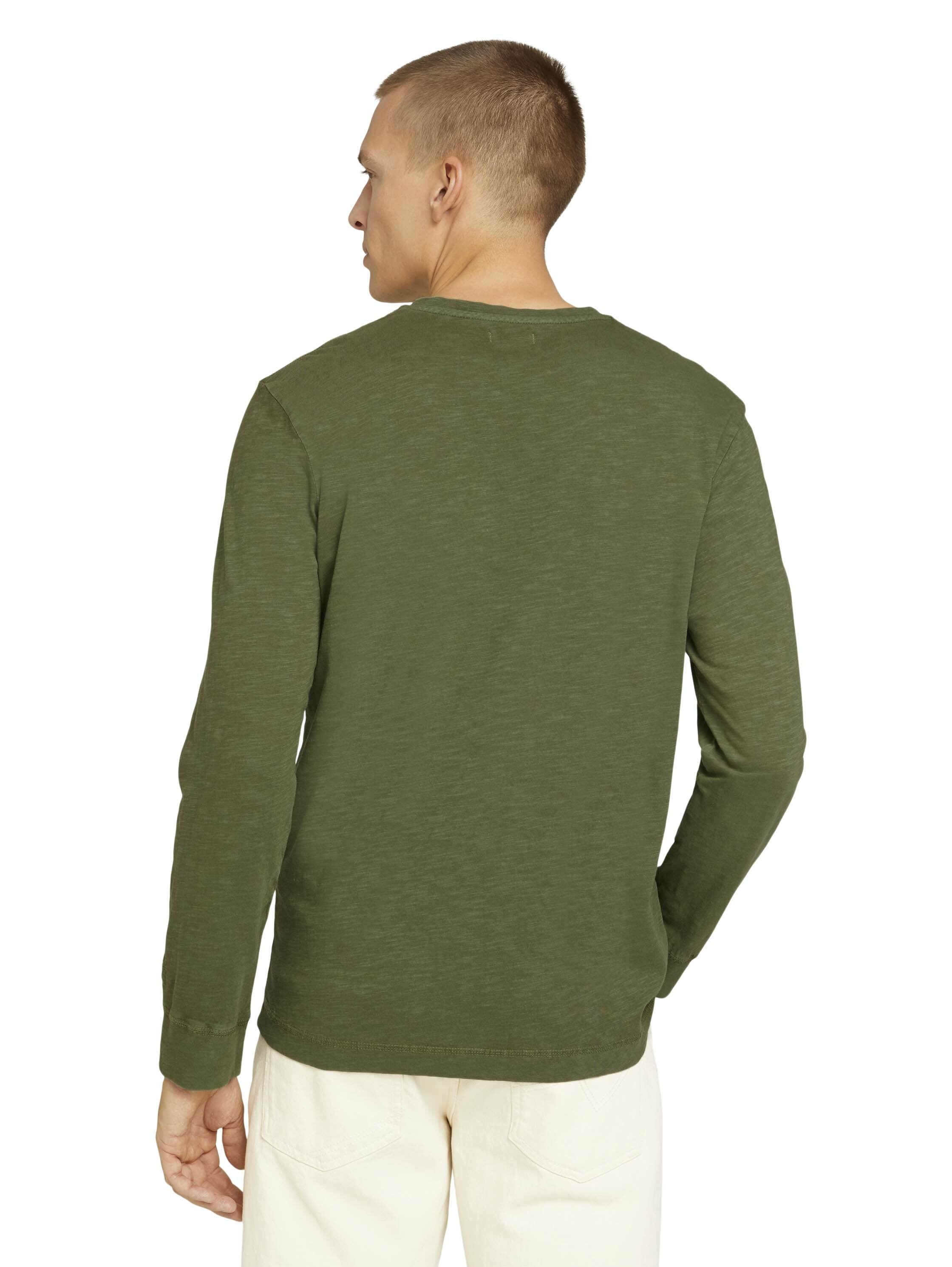 Tom Tailor Langarmshirt mit Print und Henleyausschnitt