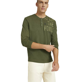 Tom Tailor Langarmshirt mit Print und Henleyausschnitt