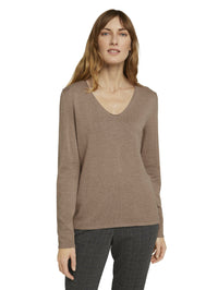 Tom Tailor Langärmliger Pullover mit V-Ausschnitt
