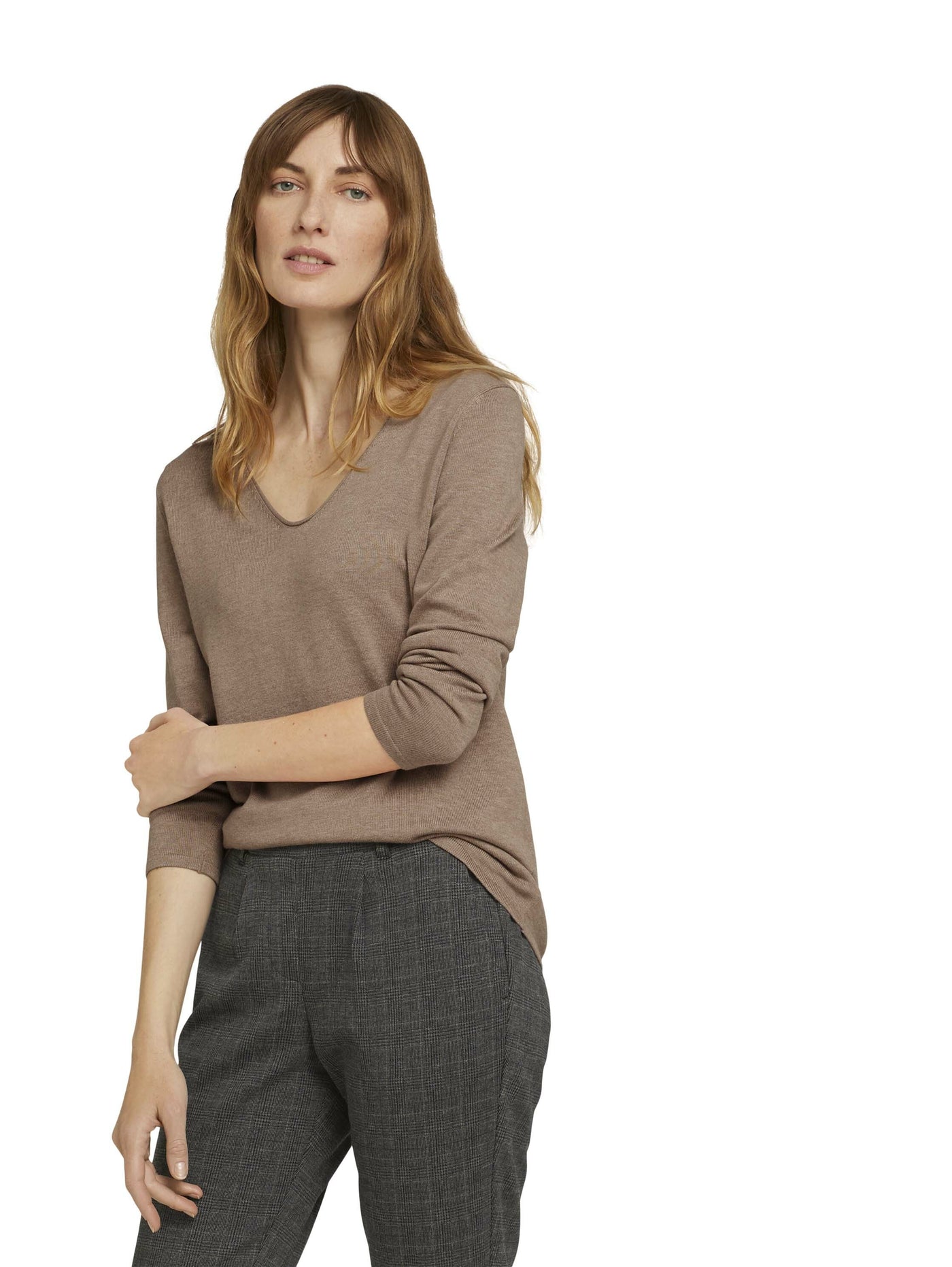 Tom Tailor Langärmliger Pullover mit V-Ausschnitt