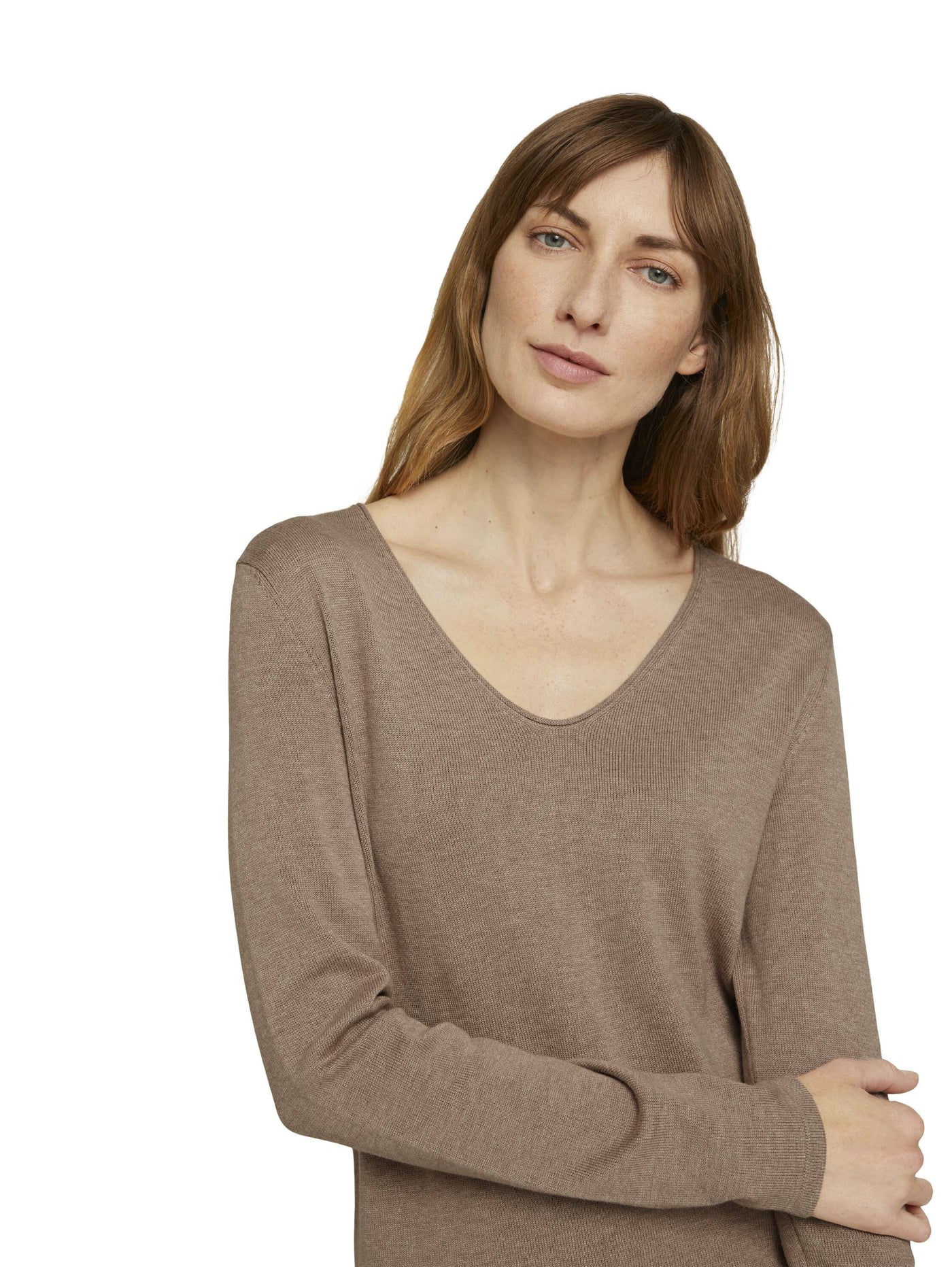 Tom Tailor Langärmliger Pullover mit V-Ausschnitt
