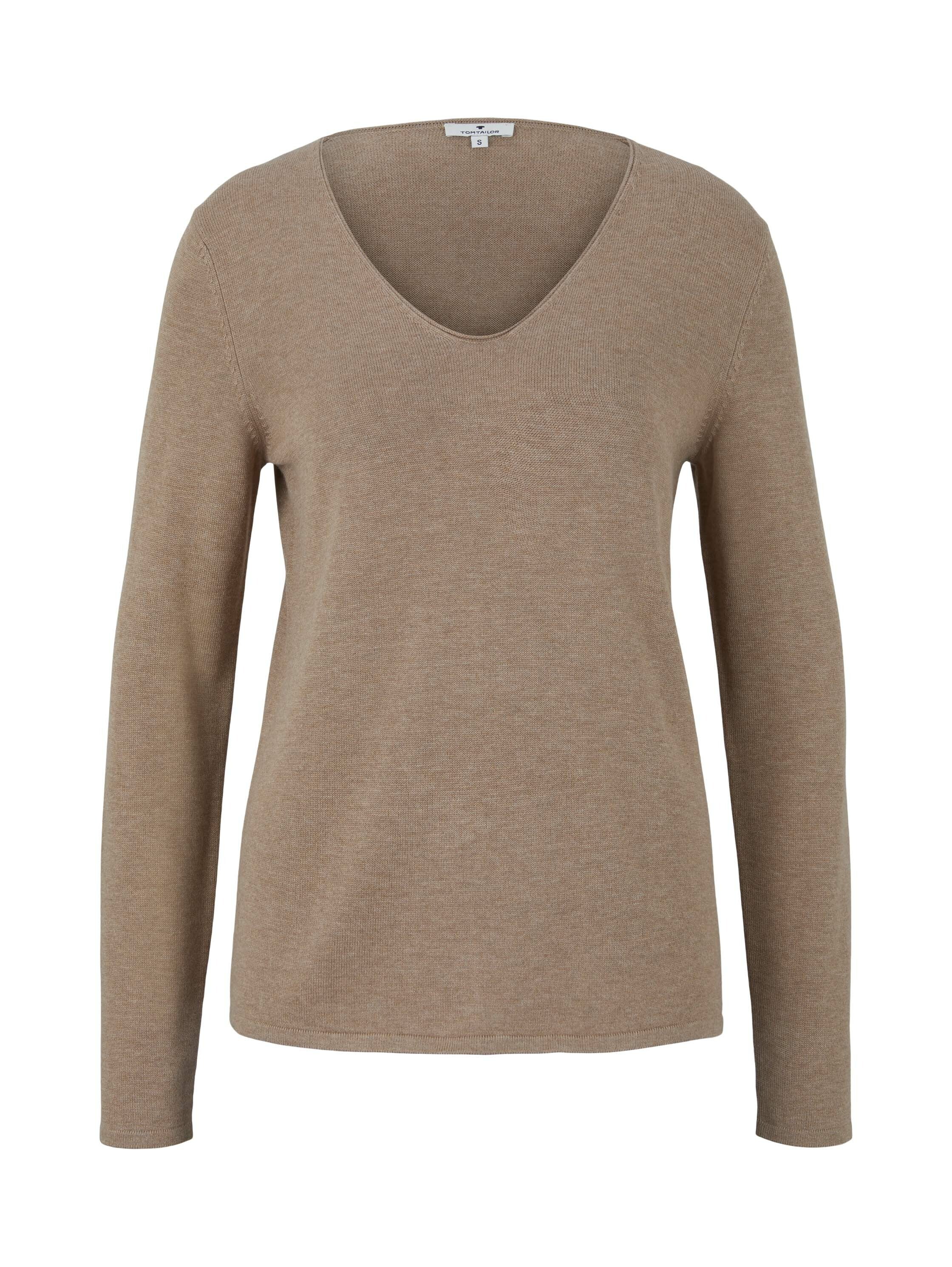 Tom Tailor Langärmliger Pullover mit V-Ausschnitt