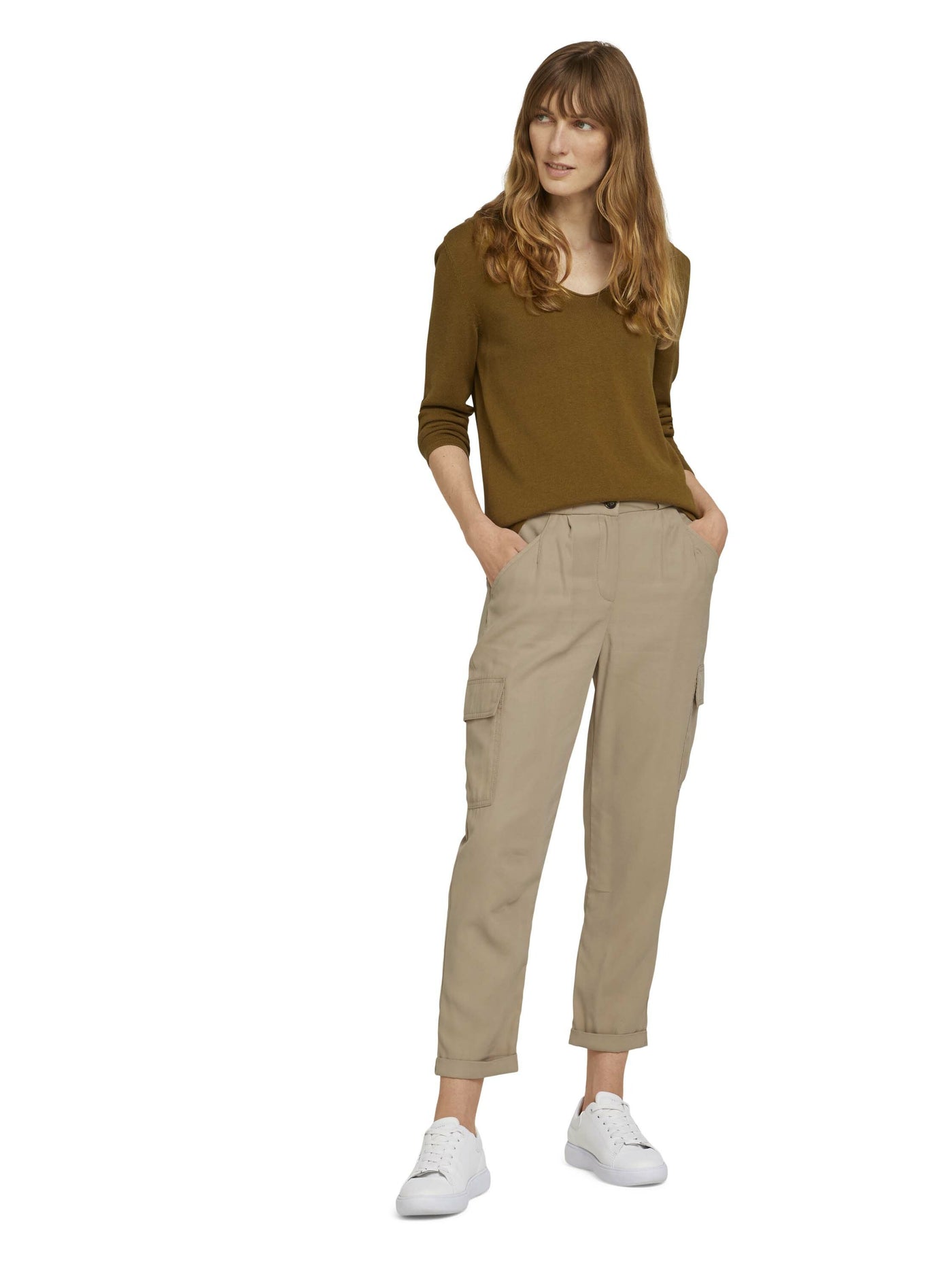 Tom Tailor Langärmliger Pullover mit V-Ausschnitt