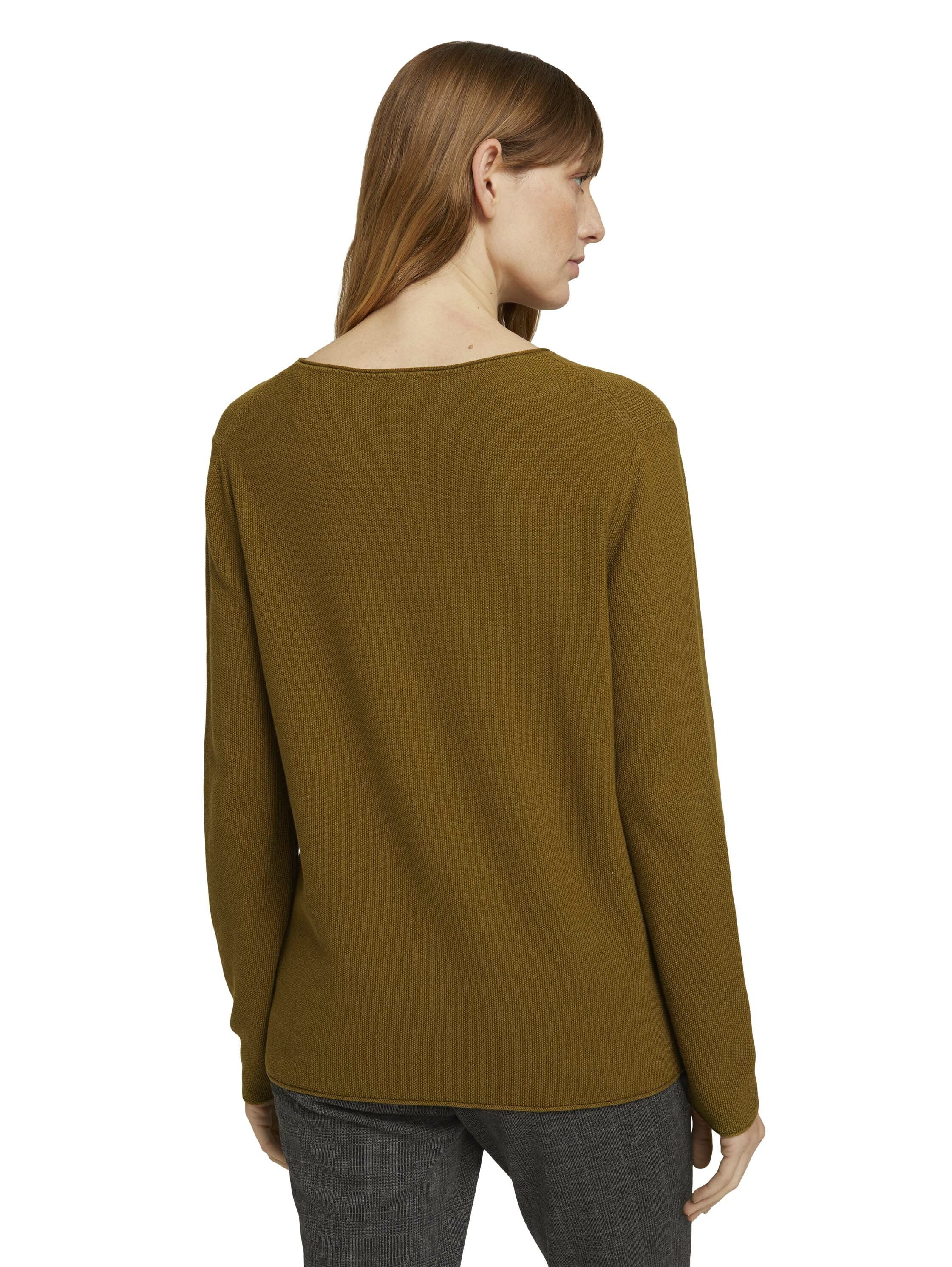 Tom Tailor Strukturierter Pullover mit kurzem Stehkragen