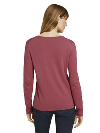 Tom Tailor Langärmliger Pullover mit V-Ausschnitt