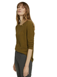 Tom Tailor Strukturierter Pullover mit kurzem Stehkragen