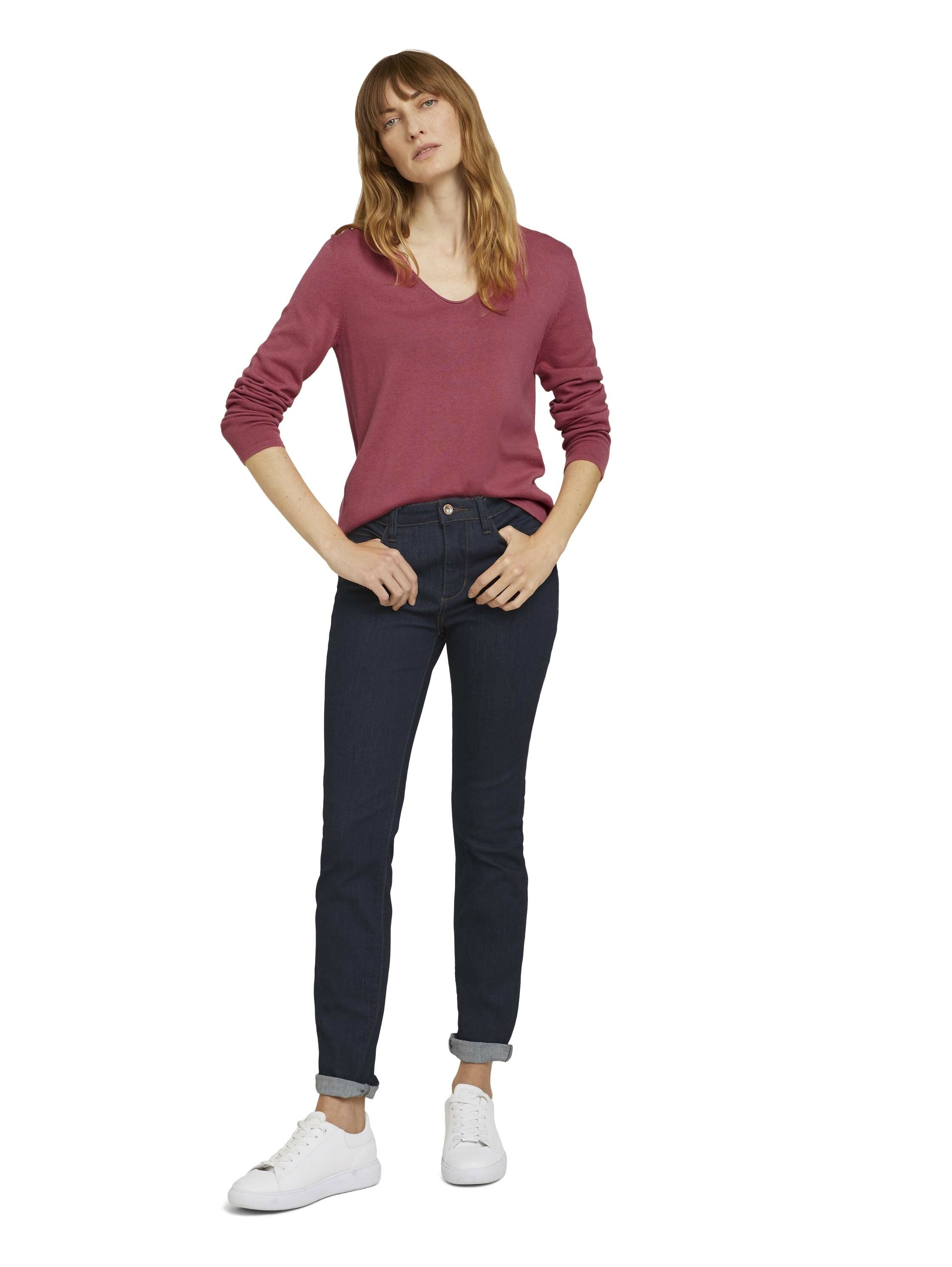 Tom Tailor Langärmliger Pullover mit V-Ausschnitt