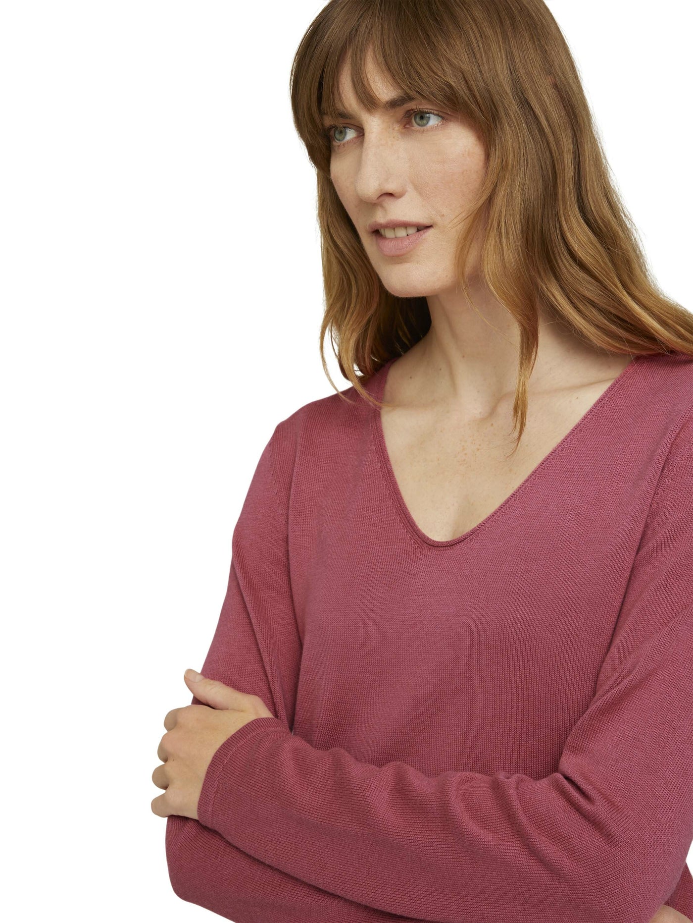 Tom Tailor Langärmliger Pullover mit V-Ausschnitt