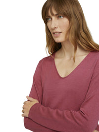 Tom Tailor Langärmliger Pullover mit V-Ausschnitt