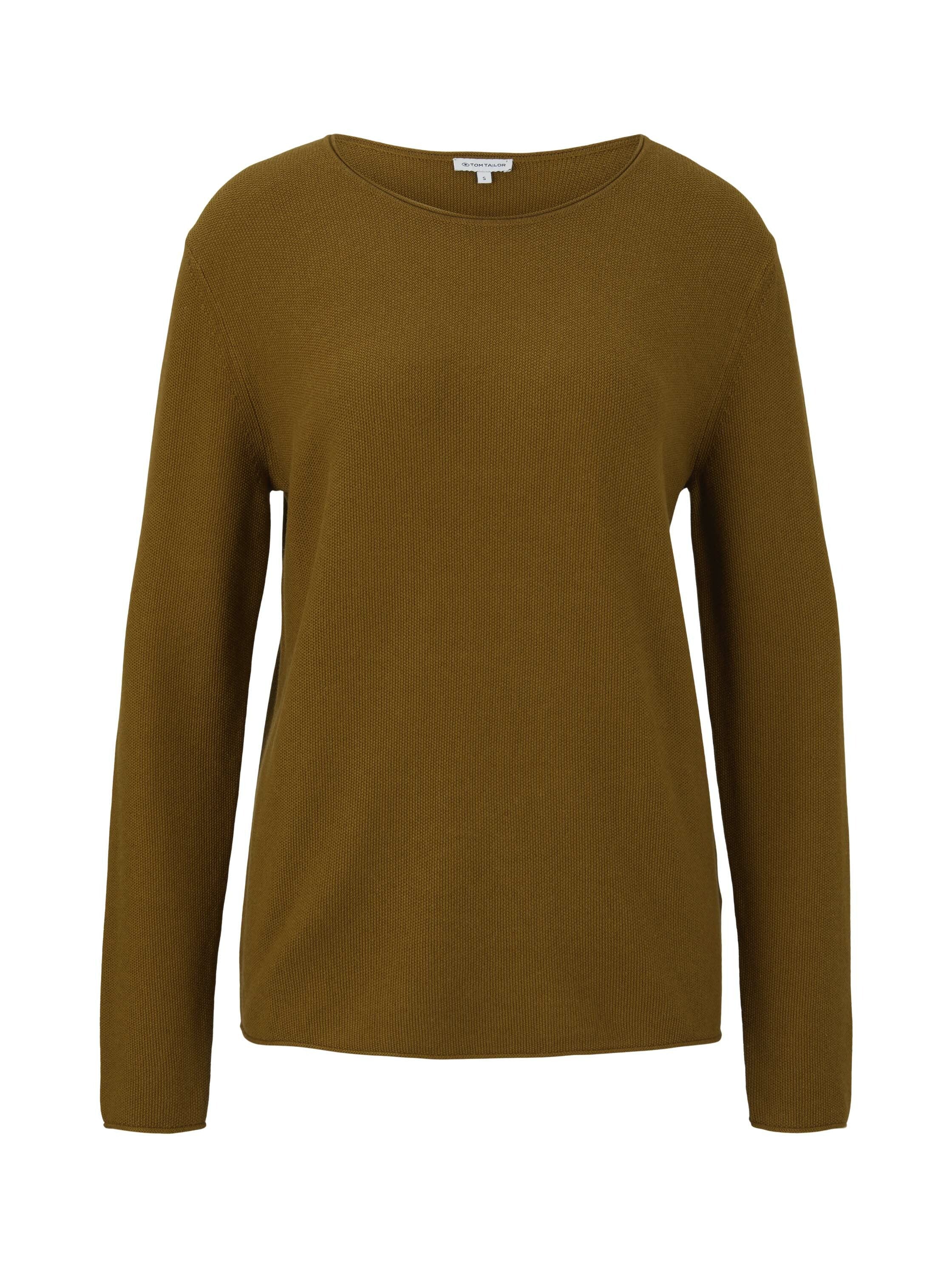 Tom Tailor Strukturierter Pullover mit kurzem Stehkragen