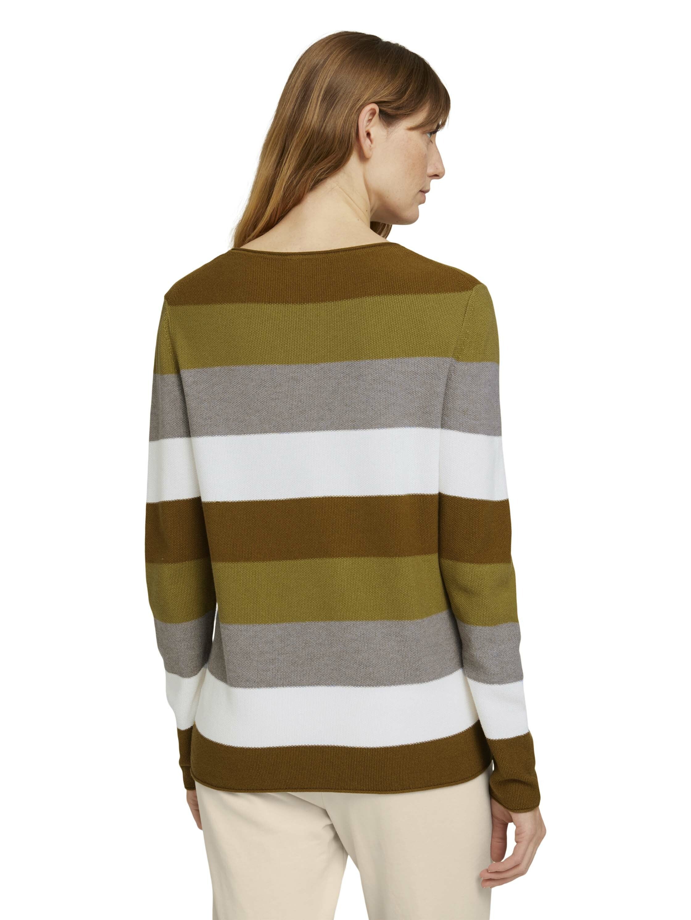 Tom Tailor Strukturierter Pullover mit kurzem Stehkragen