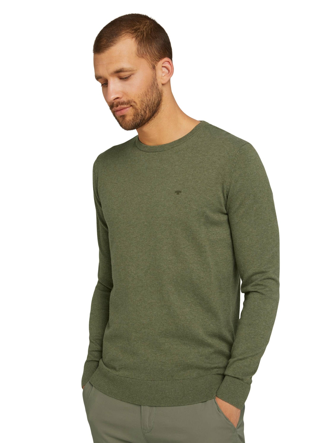 Tom Tailor Melierter Strickpullover Rundhalsausschnitt
