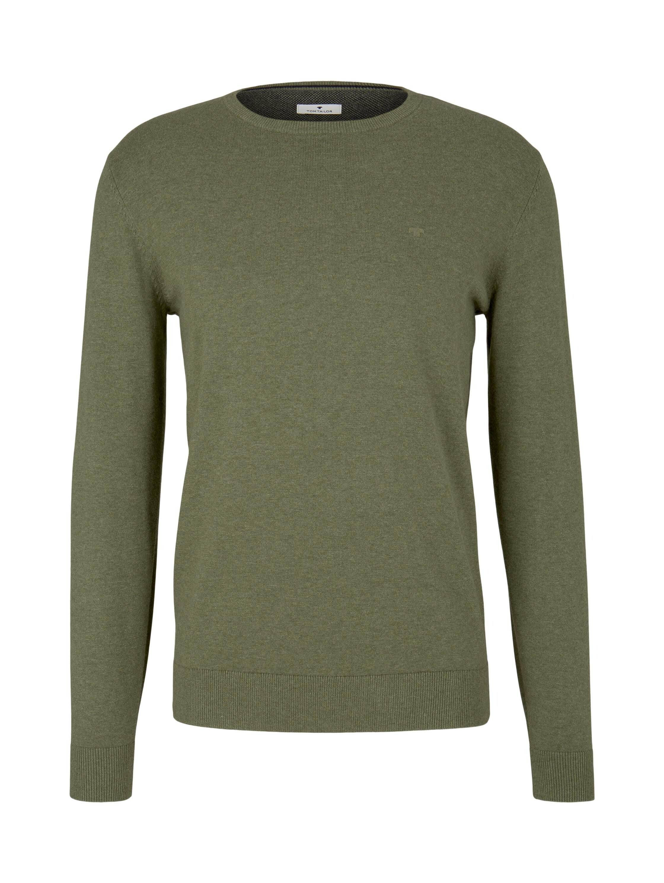 Tom Tailor Melierter Strickpullover Rundhalsausschnitt