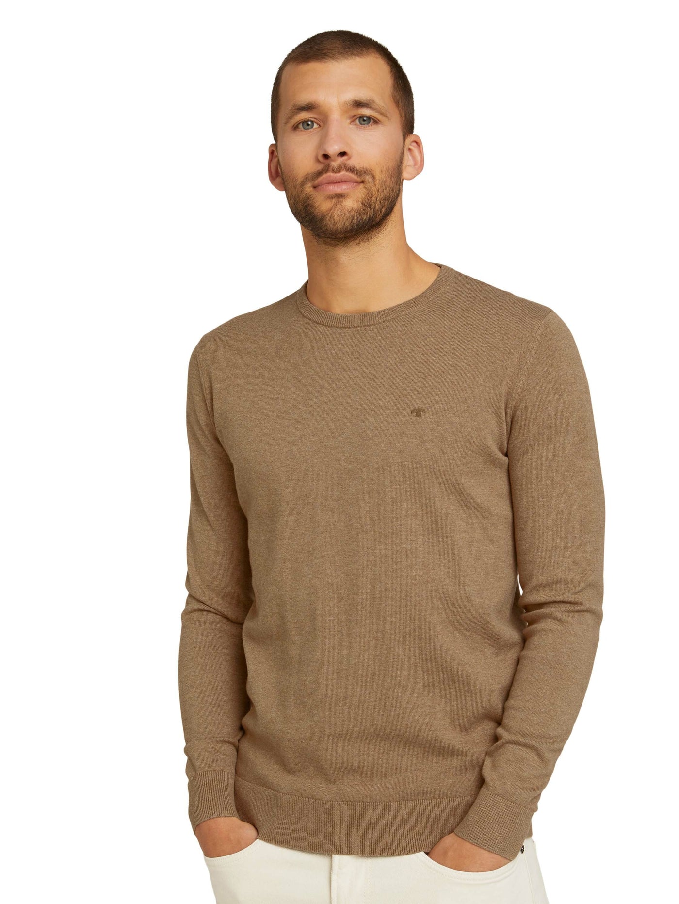 Tom Tailor Melierter Strickpullover Rundhalsausschnitt